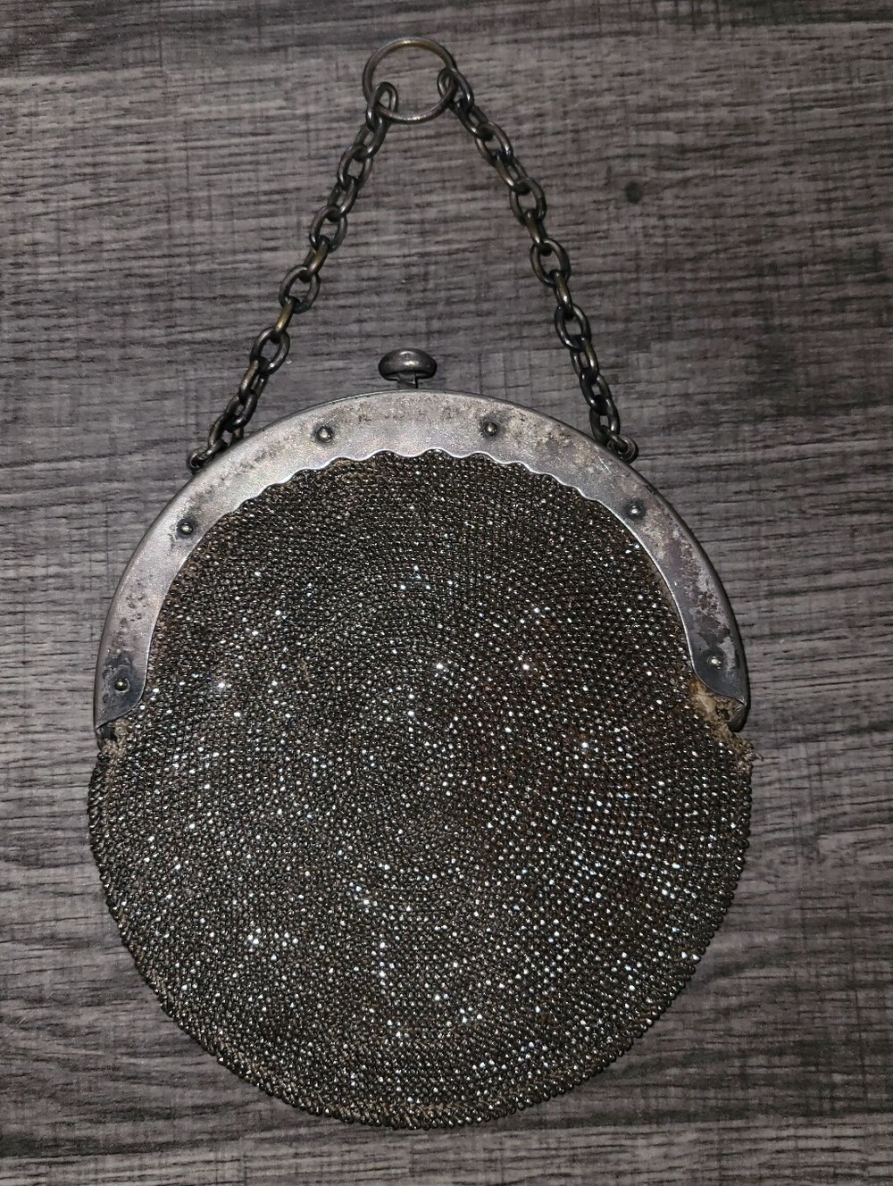German Silver Antique/vintage Metal Mesh Purse Handbag - Picture 5 of 8